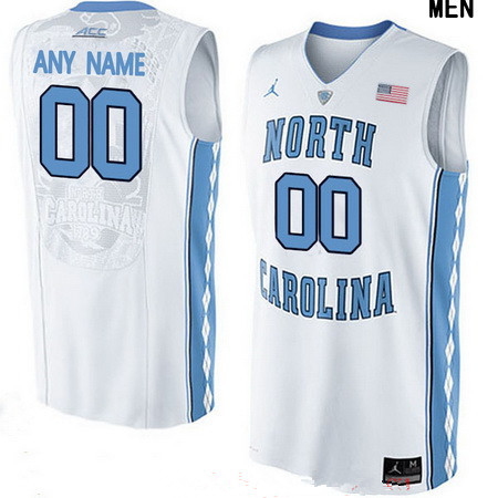 Men's North Carolina Tar Heels Custom Brand Jordan College Basketball Jersey - White