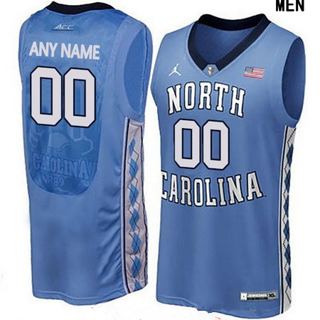 Men's North Carolina Tar Heels Custom Brand Jordan College Basketball Jersey - Light Blue