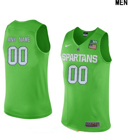 Women's Michigan State Spartans Custom Nike College Basketball Authentic Jersey - Apple Green