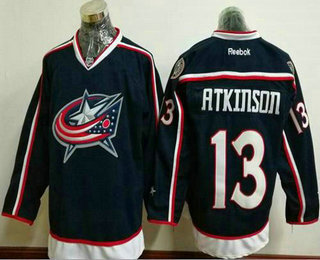 Men's Columbus Blue Jackets #13 Cam Atkinson Navy Blue Home Stitched NHL Reebok Hockey Jersey