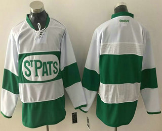 Men's Toronto Maple Leafs Blank White 2017 St. Patrick's Day Green Stitched NHL Reebok Hockey Jersey