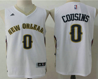 Men's New Orleans Pelicans #0 DeMarcus Cousins White Stitched NBA Revolution 30 Swingman Jersey