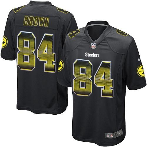 Nike Steelers #84 Antonio Brown Black Team Color Men's Stitched NFL Limited Strobe Jersey