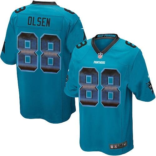 Nike Panthers #88 Greg Olsen Blue Alternate Men's Stitched NFL Limited Strobe Jersey