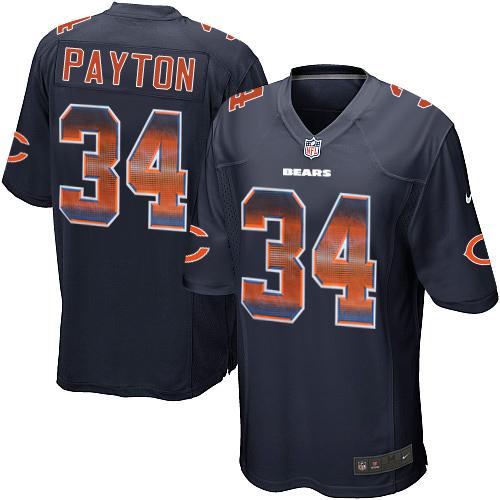 Nike Chicago Bears #34 Walter Payton Navy Blue Team Color Men's Stitched NFL Limited Strobe Jersey
