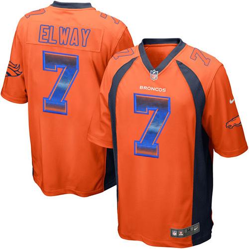 Nike Broncos #7 John Elway Orange Team Color Men's Stitched NFL Limited Strobe Jersey
