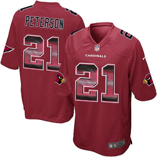 Nike Arizona Cardinals #21 Patrick Peterson Red Team Color Men's Stitched NFL Limited Strobe Jersey