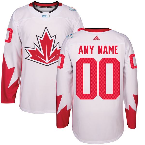 Men's Canada Hockey adidas White World Cup of Hockey 2016 Premier Custom Jersey