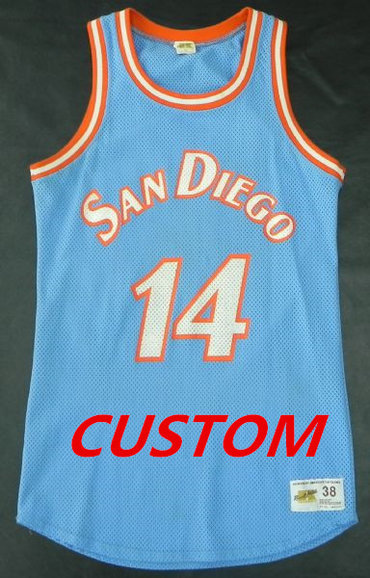 Custom MITCHELL & NESS NBA THROWBACK SAN DIEGO CLIPPERS Powder Blue Jersey