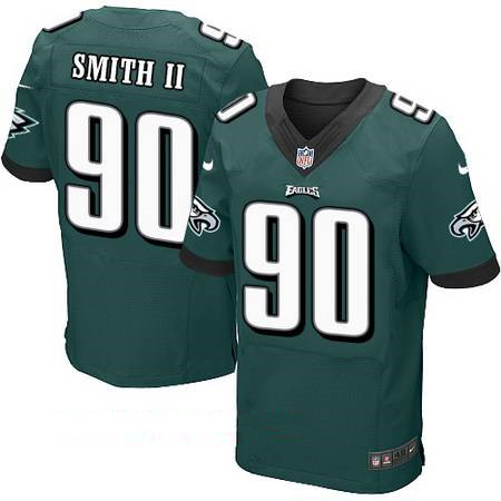 Men's Philadelphia Eagles #90 Marcus Smith II Midnight Green Team Color Stitched NFL Nike Elite Jersey