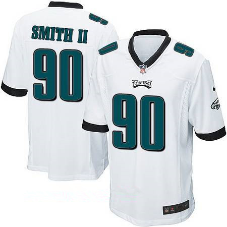 Men's Philadelphia Eagles #90 Marcus Smith II White Road Stitched NFL Nike Game Jersey