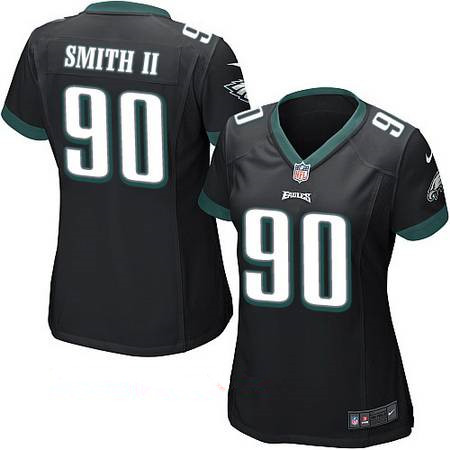 Women's Philadelphia Eagles #90 Marcus Smith II Black Alternate Stitched NFL Nike Game Jersey