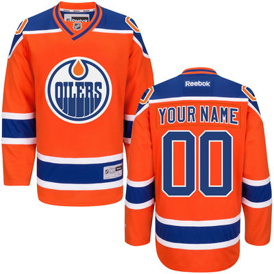 Men's Reebok Orange Edmonton Oilers Custom Premier Alternate Jersey