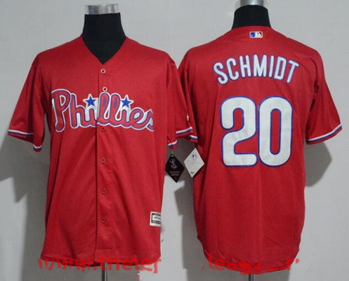 Men's Philadelphia Phillies #20 Mike Schmidt Retried Red Stitched MLB Majestic Cool Base Jersey