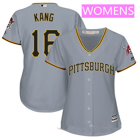 Women's Pittsburgh Pirates #16 Jung-ho Kang Gray Road Stitched MLB Majestic Cool Base Jersey