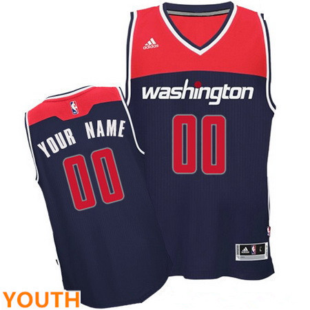 Youth Washington Wizards Navy Blue Custom adidas Swingman Alternate Basketball Jersey