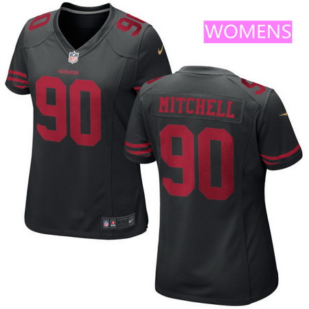 Women's San Francisco 49ers #90 Earl Mitchell Black Alternate Stitched NFL Nike Game Jersey