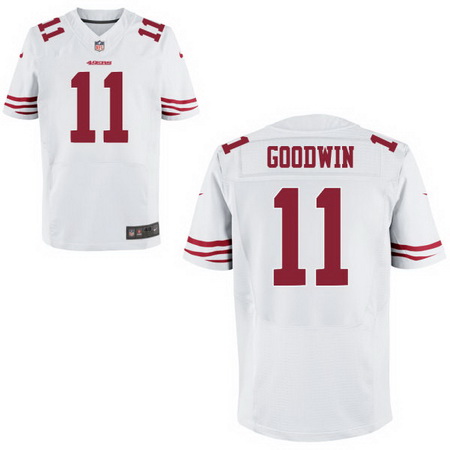 Men's San Francisco 49ers #11 Marquise Goodwin White Road Stitched NFL Nike Elite Jersey