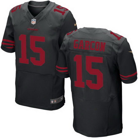 Men's San Francisco 49ers #15 Pierre Garcon Black Alternate Stitched NFL Nike Elite Jersey