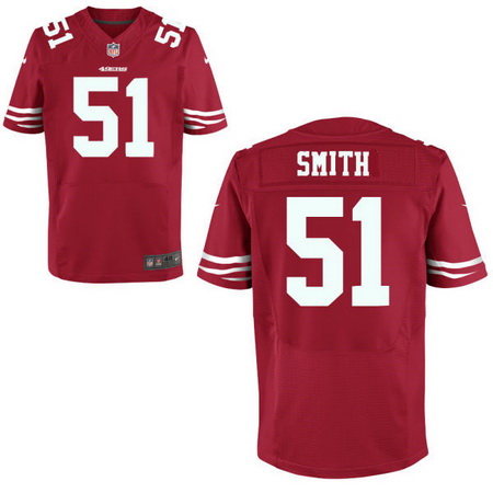 Men's San Francisco 49ers #51 Malcolm Smith Scarlet Red Team Color Stitched NFL Nike Elite Jersey
