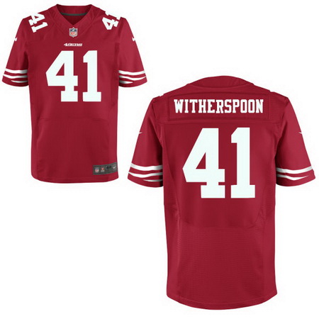 Men's 2017 NFL Draft San Francisco 49ers #41 Ahkello Witherspoon Scarlet Red Team Color Stitched NFL Nike Elite Jersey
