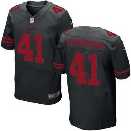 Men's 2017 NFL Draft San Francisco 49ers #41 Ahkello Witherspoon Black Alternate Stitched NFL Nike Elite Jersey