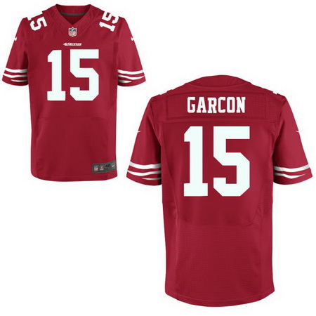 Men's San Francisco 49ers #15 Pierre Garcon Scarlet Red Team Color Stitched NFL Nike Elite Jersey