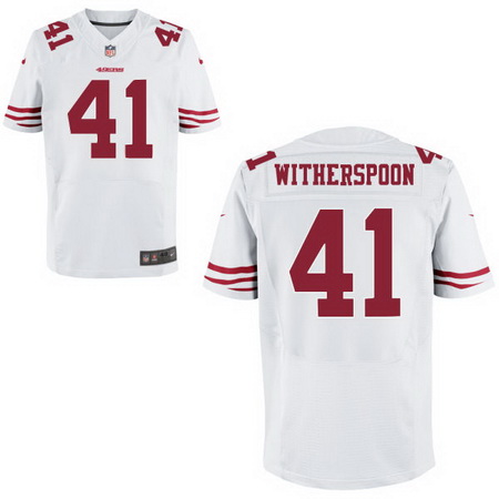 Men's 2017 NFL Draft San Francisco 49ers #41 Ahkello Witherspoon White Road Stitched NFL Nike Elite Jersey