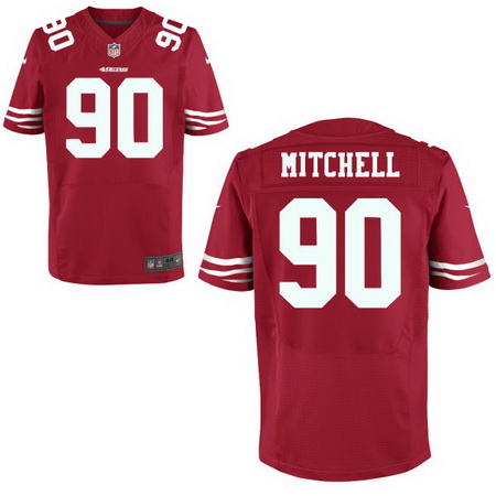 Men's San Francisco 49ers #90 Earl Mitchell Scarlet Red Team Color Stitched NFL Nike Elite Jersey
