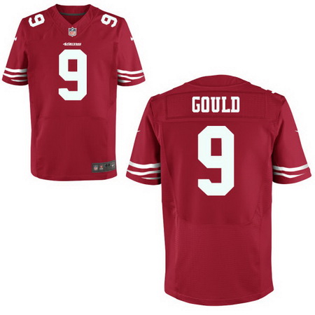 Men's San Francisco 49ers #9 Robbie Gould Scarlet Red Team Color Stitched NFL Nike Elite Jersey
