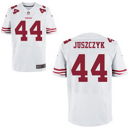 Men's San Francisco 49ers #44 Kyle Juszczyk White Road Stitched NFL Nike Elite Jersey