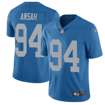 Nike Lions #94 Ziggy Ansah Blue Throwback Men's Stitched NFL Limited Jersey