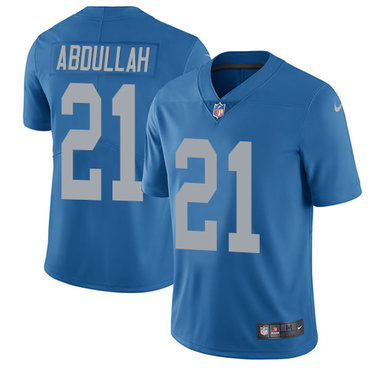 Nike Lions #21 Ameer Abdullah Blue Throwback Men's Stitched NFL Limited Jersey