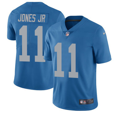 Nike Lions #11 Marvin Jones Jr Blue Throwback Men's Stitched NFL Limited Jersey