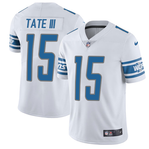 Nike Lions #15 Golden Tate III White Men's Stitched NFL Limited Jersey