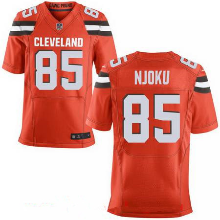 Men's 2017 NFL Draft Cleveland Browns #85 David Njoku Orange Alternate Stitched NFL Nike Elite Jersey