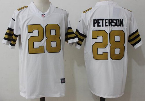 Men's New Orleans Saints #28 Adrian Peterson White 2016 Color Rush Stitched NFL Nike Limited Jersey