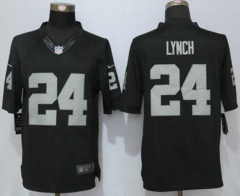 Men's Oakland Raiders #24 Marshawn Lynch Black Team Color Stitched NFL Nike Limited Jersey