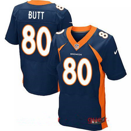 Men's 2017 NFL Draft Denver Broncos #80 Jake Butt Navy Blue Alternate Stitched NFL Nike Elite Jersey