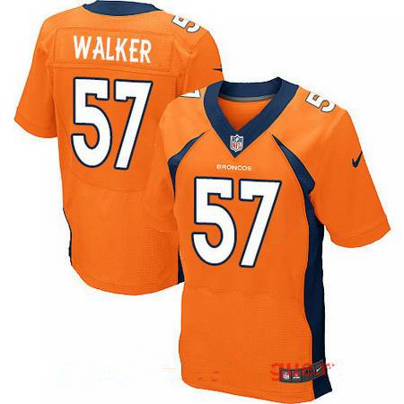 Men's 2017 NFL Draft Denver Broncos #57 DeMarcus Walker Orange Team Color Stitched NFL Nike Elite Jersey