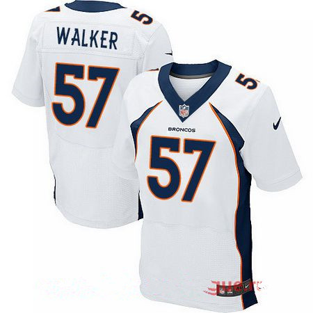 Men's 2017 NFL Draft Denver Broncos #57 DeMarcus Walker White Road Stitched NFL Nike Elite Jersey