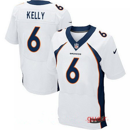 Men's 2017 NFL Draft Denver Broncos #6 Chad Kelly White Road Stitched NFL Nike Elite Jersey