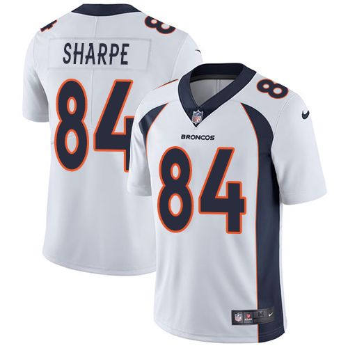 Nike Denver Broncos #84 Shannon Sharpe White Men's Stitched NFL Vapor Untouchable Limited Jersey