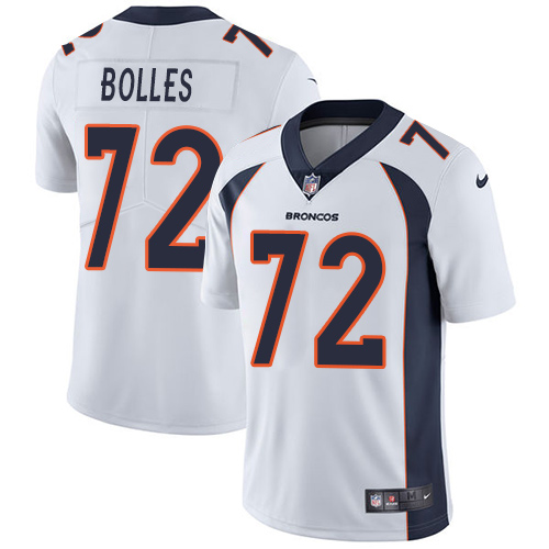 Nike Denver Broncos #72 Garett Bolles White Men's Stitched NFL Vapor Untouchable Limited Jersey