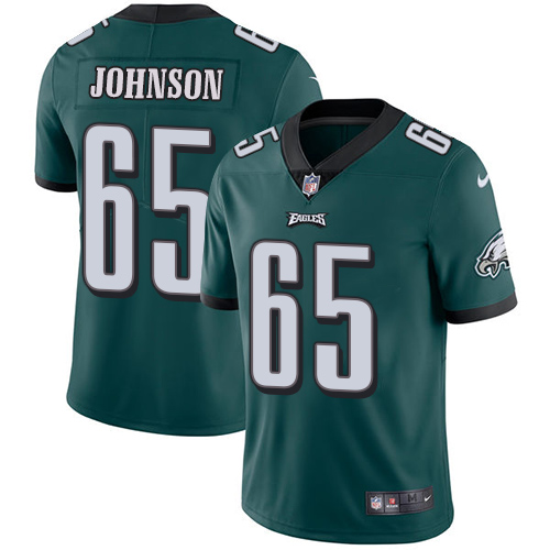Nike Philadelphia Eagles #65 Lane Johnson Midnight Green Team Color Men's Stitched NFL Vapor Untouchable Limited Jersey