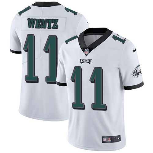 Nike Philadelphia Eagles #11 Carson Wentz White Men's Stitched NFL Vapor Untouchable Limited Jersey