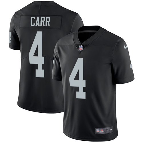 Nike Oakland Raiders #4 Derek Carr Black Team Color Men's Stitched NFL Vapor Untouchable Limited Jersey