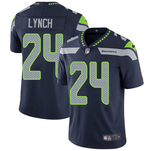 Nike Seattle Seahawks #24 Marshawn Lynch Steel Blue Team Color Men's Stitched NFL Vapor Untouchable Limited Jersey