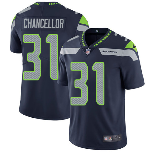 Nike Seattle Seahawks #31 Kam Chancellor Steel Blue Team Color Men's Stitched NFL Vapor Untouchable Limited Jersey