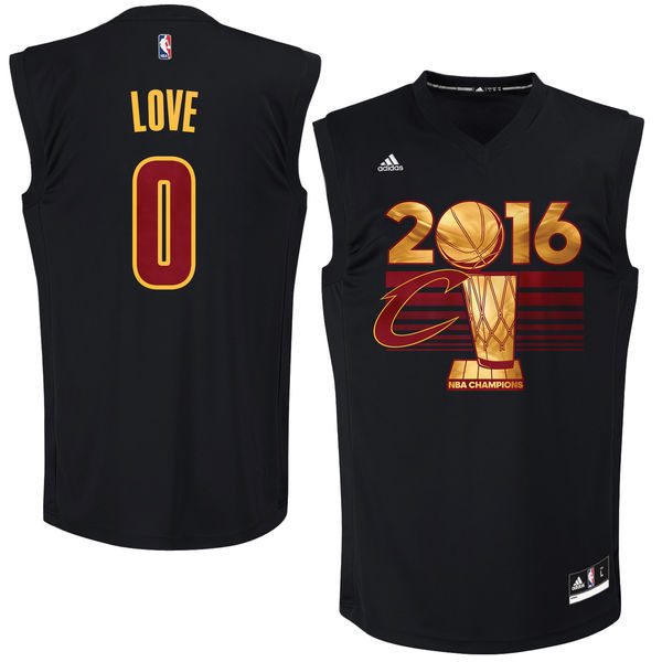 Men's Cleveland Cavaliers Kevin Love #0 adidas Black 2017 NBA Finals Patch Champions Jersey-Printed Style